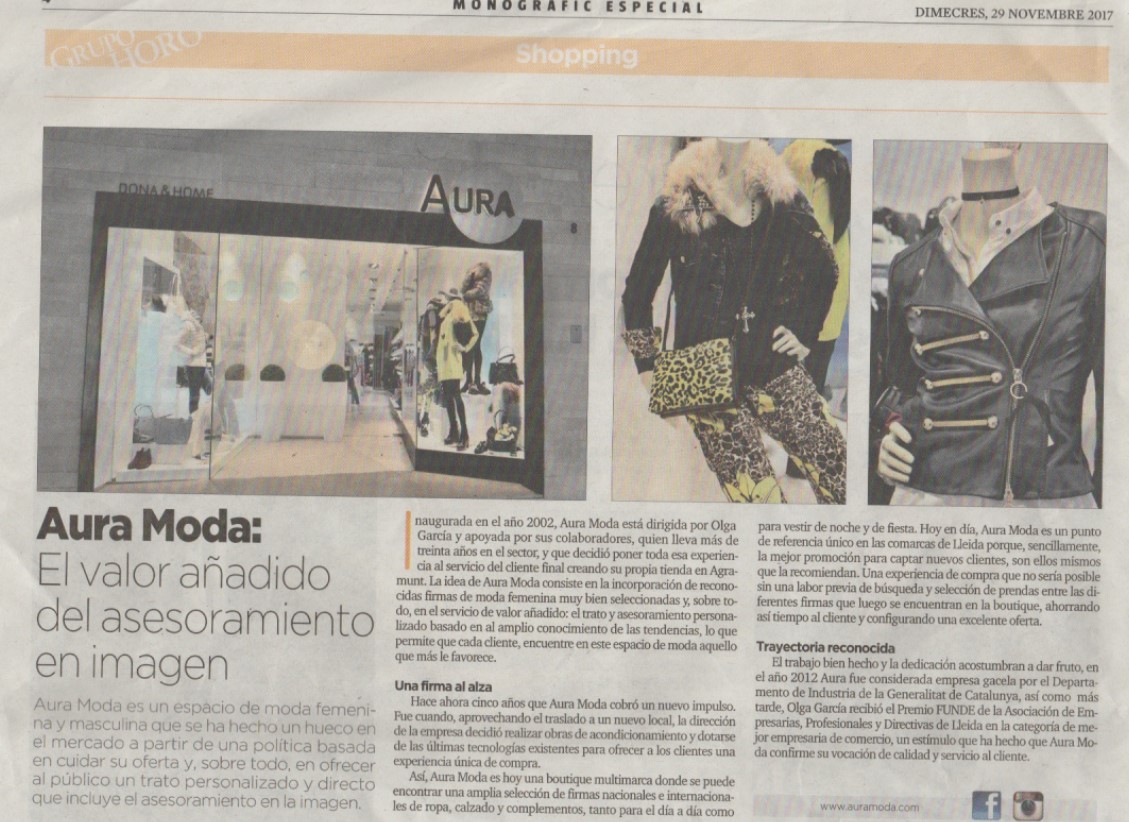 Aura Moda a premsa — El valor de l'assessorament